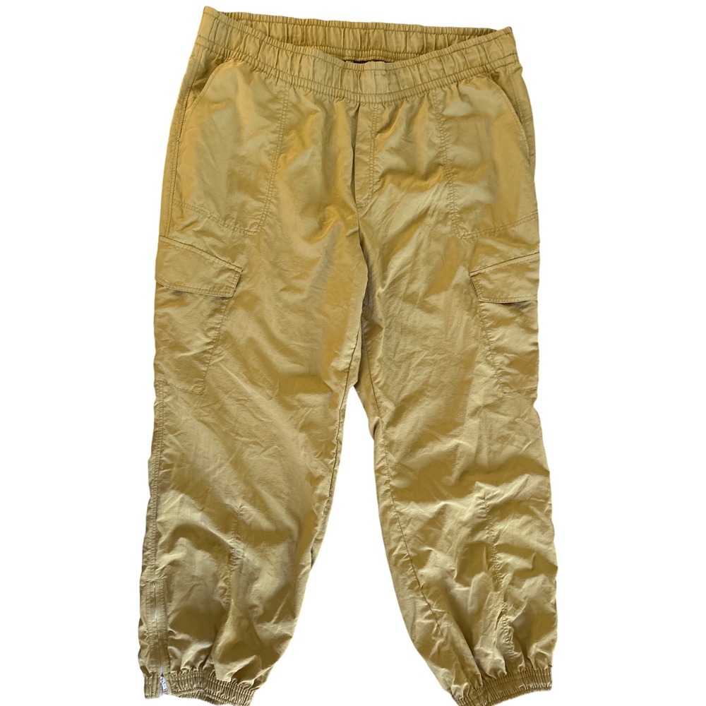 Old Navy Mens XXL Tall Quick Dry Cargo Jogger Pants Mustard Yellow Zipper Cuffs - Picture 2 of 10